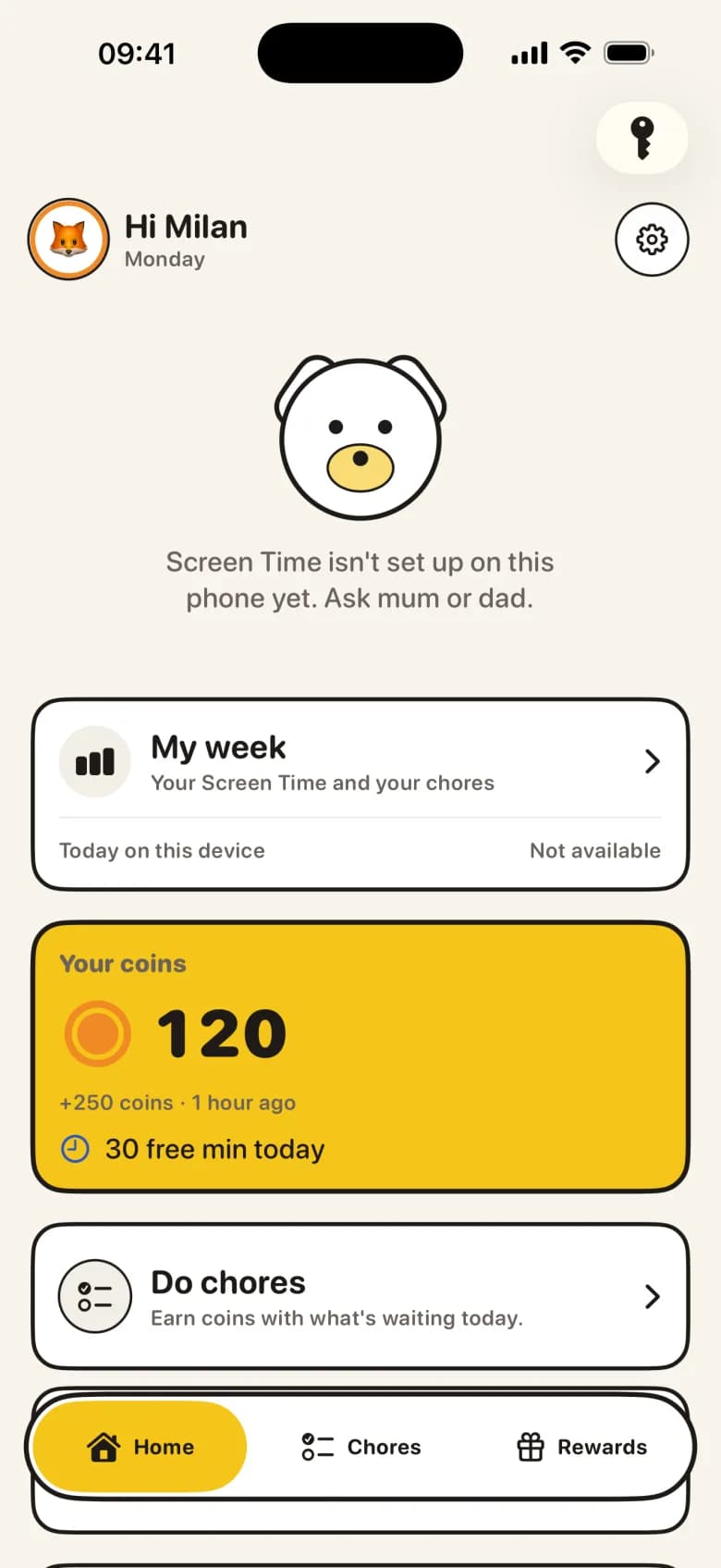 Daily free minutes, and a way to ask for more.