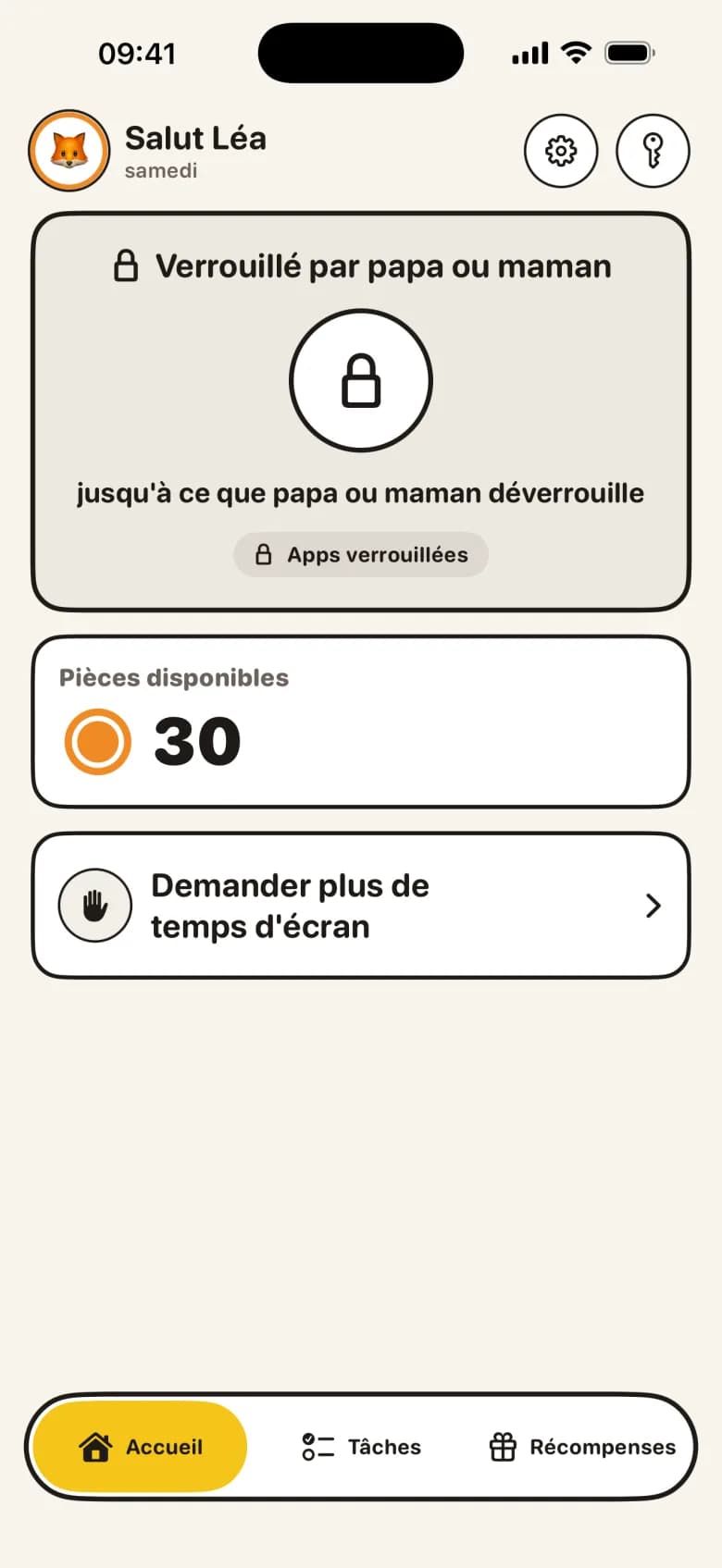 Des heures verrouillées pour l'école, le coucher et le dîner.