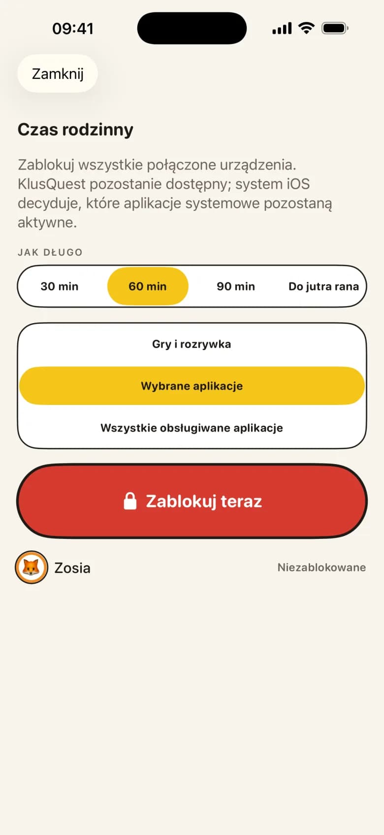 Jedno dotknięcie. Ekrany wszystkich wygaszone.