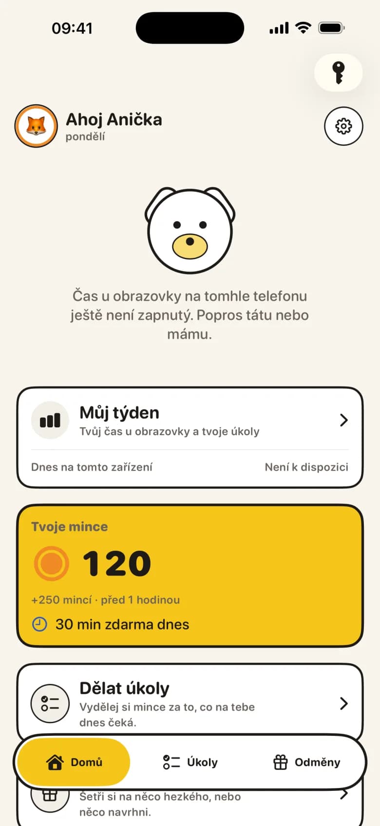 Denní volné minuty a možnost si o ně říct.