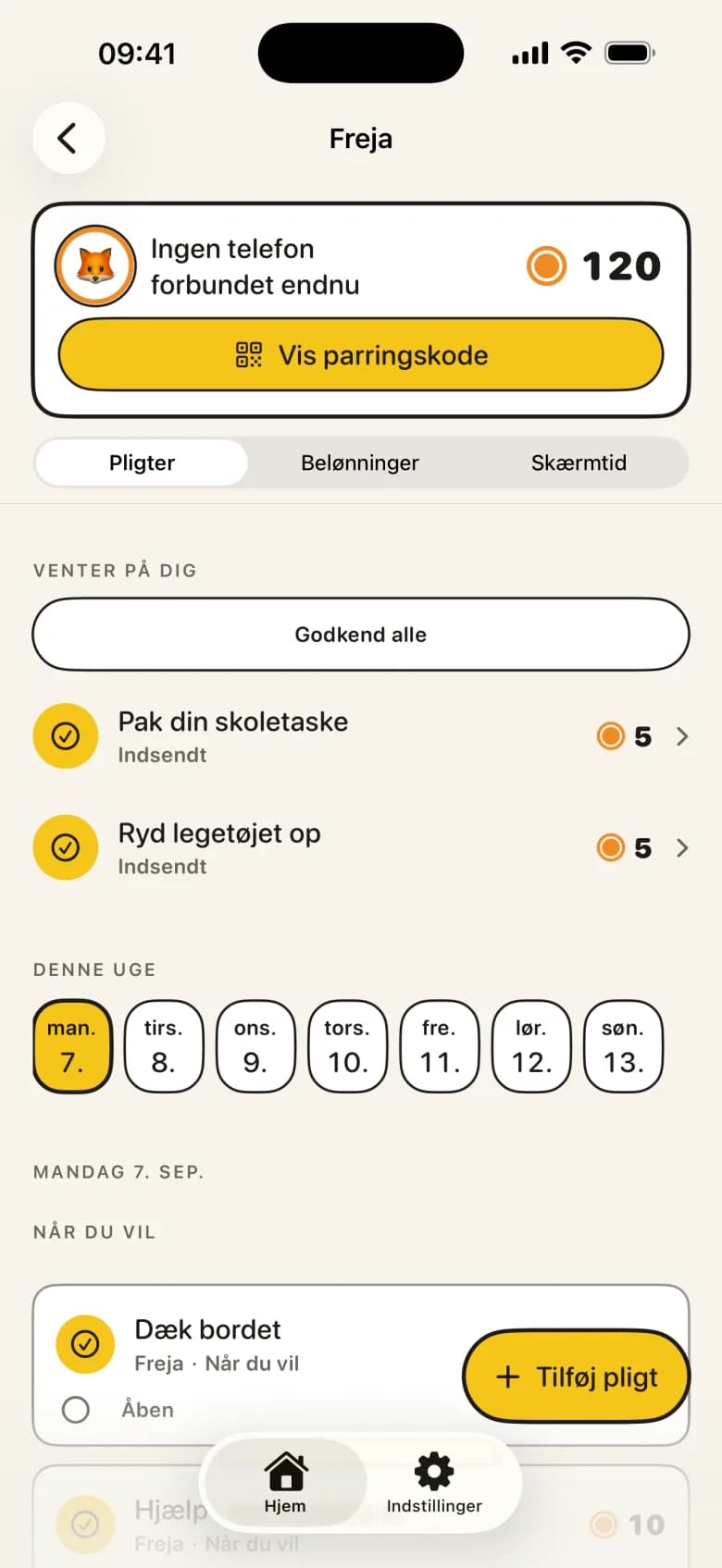 En forælder godkender en opgave med fotobevis i KlusQuest