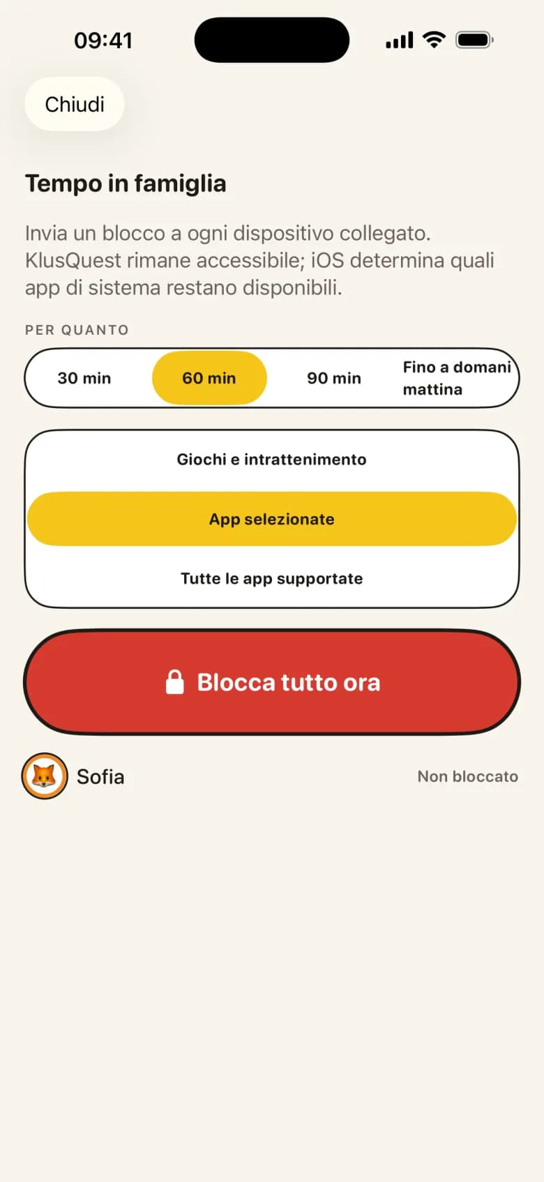 Un tocco. Tutti gli schermi si spengono.