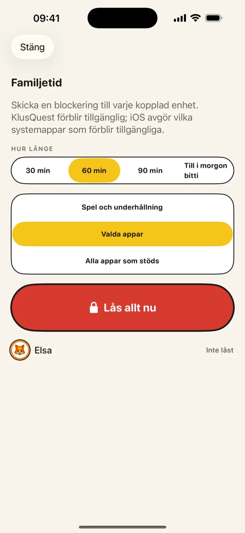 Ett tryck. Allas skärmar släcks.